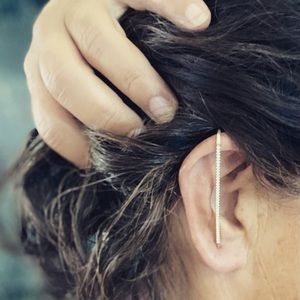 Silver earpin , earring , ear cuff